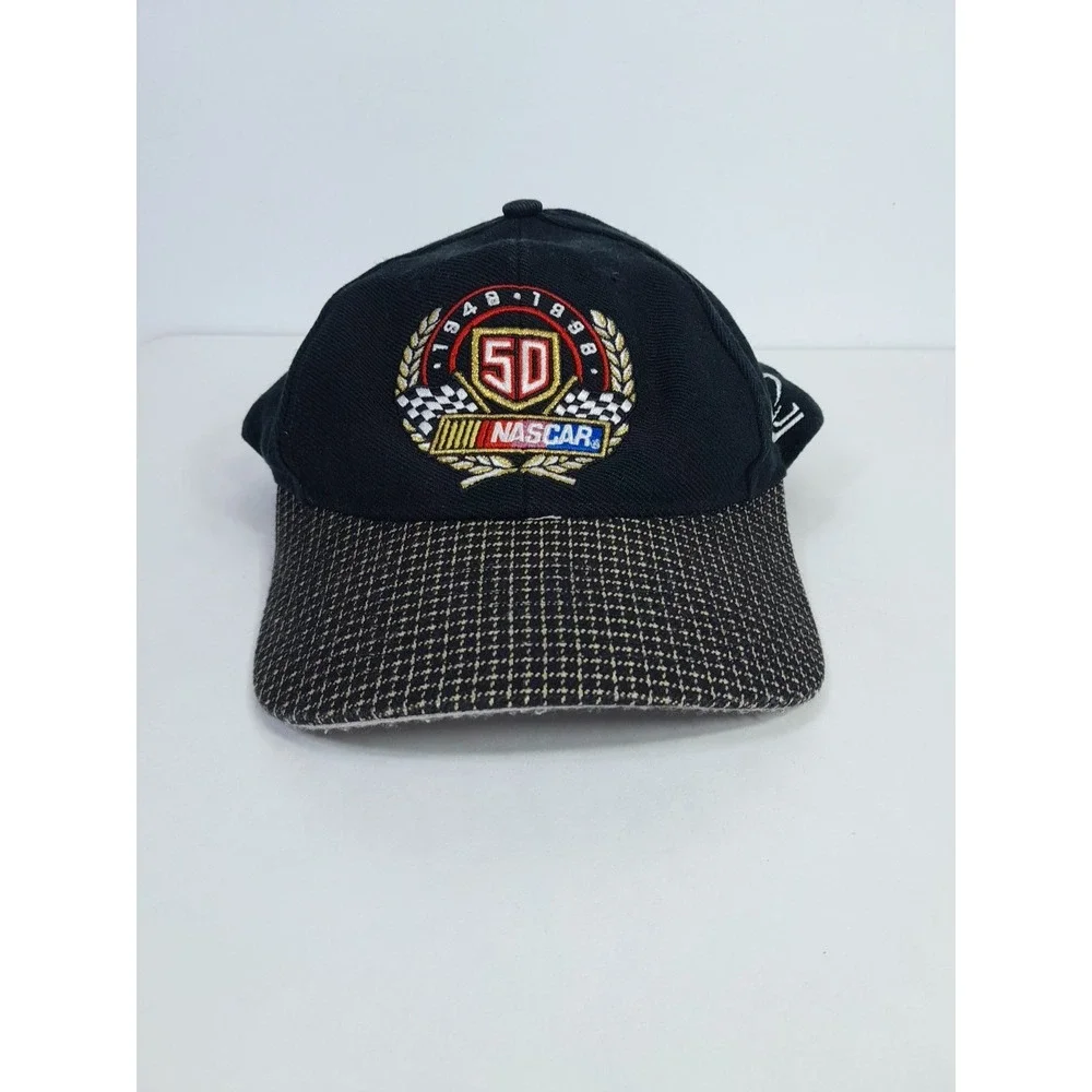 Vintage 90s 1998  NASCAR Hat Cap Strap Back 50th Anniversary Racing Logo Athleti - Picture 2 of 6